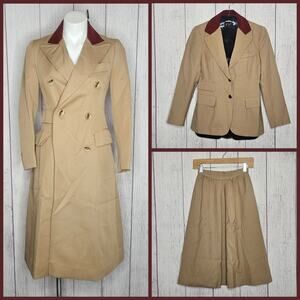 VTG Omniform Continental Airlines by Joyce Dixon Set - Trench, Blazer, & Skirt